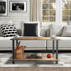 Retro-minimalist Rectangle Coffee Table, Brown, 35.4"x21.7"x18.0"