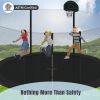 14FT Trampoline for Kids with Safety Enclosure Net, Basketball Hoop and Ladder, Easy Assembly Round Outdoor Recreational Trampoline