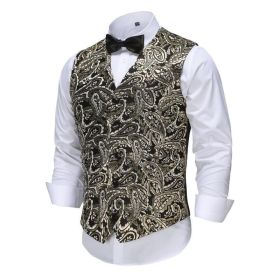 Mens Jacquard Paisley Vest, Casual Business Slim Fit Suit Vest (size: 2xl)