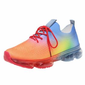 Fashion Mesh Cozy Running Sport Shoes Women Lace Up Sneakers (Color: orange)