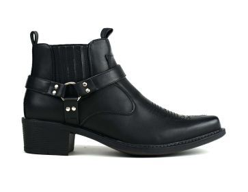 Men's Mid Top Cowboy Boots Black (size: 12)