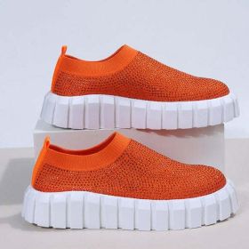 Bling Bling Female Mesh Platform Vulcanized Shoes (Color: orange)
