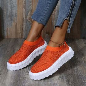 Bling Bling Female Mesh Platform Vulcanized Shoes (Color: Yellow)