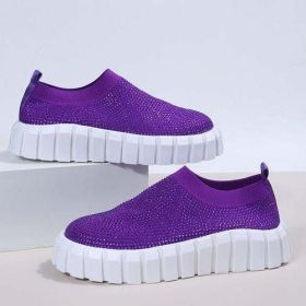 Bling Bling Female Mesh Platform Vulcanized Shoes (Color: Purple)