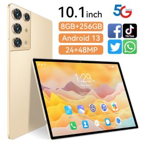 2023 New 5G Tablet PC, S30pro, 10.1 inch, 512GB large flash memory, Android Tablets, Dual Cards,  8000mAh Laptops, wifi GPS (Color: Gold)