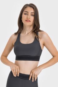 Contrast Sports Bra (Color: GRAY)