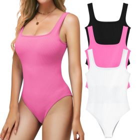 Ribbed Seamless Bodysuit for Women, Sleeveless Shapewear Tank Top for Tummy Control, Sexy Body Sculpting Suits 3 Pack (size: S)